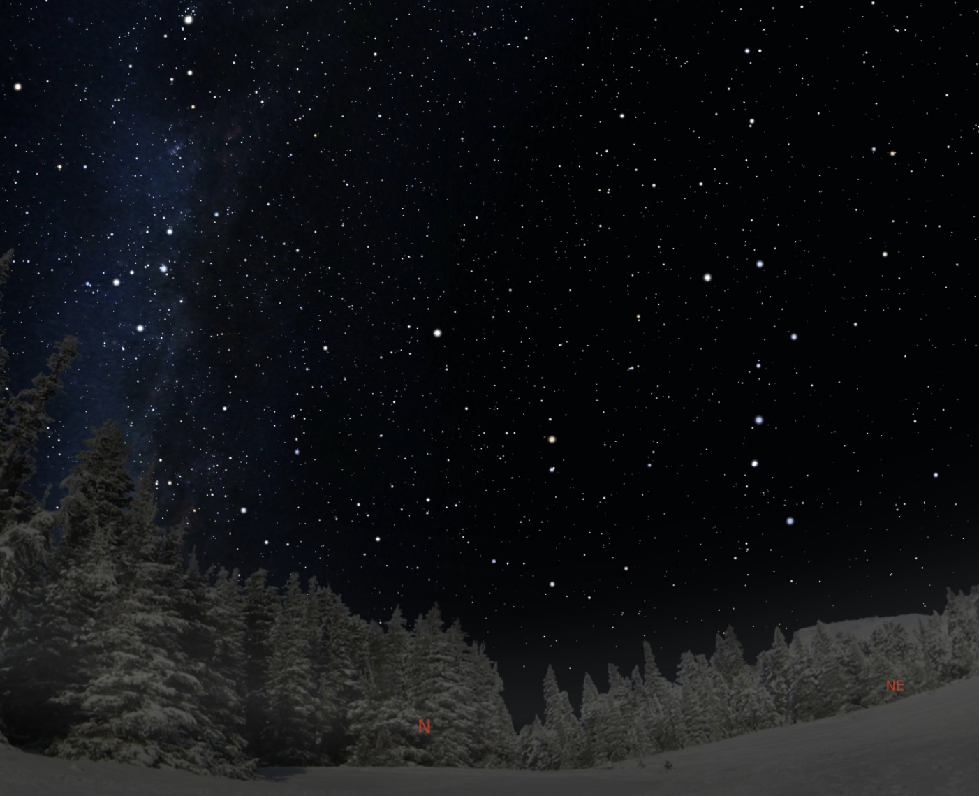 Simulated night sky above Princeton