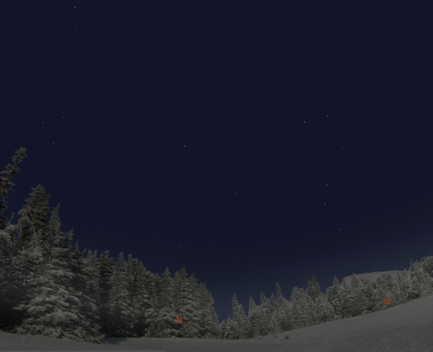 Unpolluted dark sky with the winter Milky Way